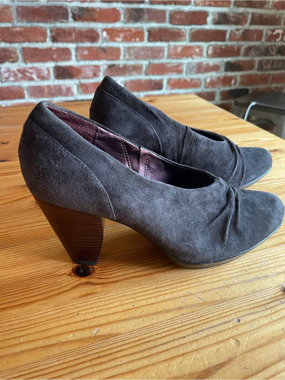 Clark’s suede heels